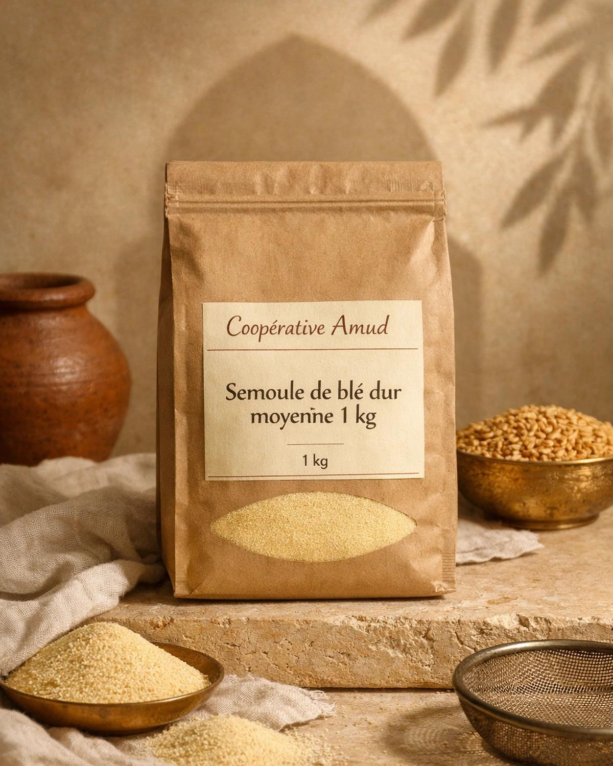Semoule de blé dur moyenne 1 kg
